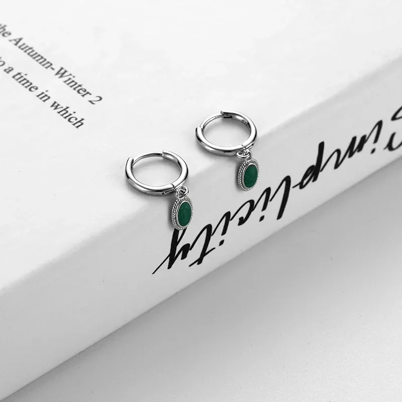 

925 Sterling Silver Earrings Temperament Simple Inlaid Zircon for Women Men Fashion Jewelry Accessories