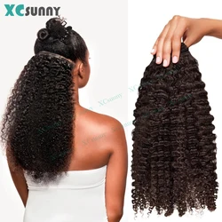 Kinky Curly Clip Ins Human Hair Seamless PU Clip In Human Hair Extensions Double Drawn Classical Weft Clip In Kinky Curly Hair