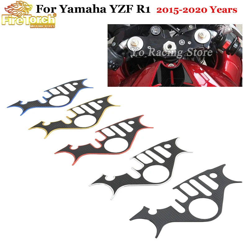 

For Yamaha YZF-R1 YZF R1 YZFR1 2015 - 2020 Motorcycle Tank Protection Plate Fork Badge Steering Bracket Cover Decal Sticker