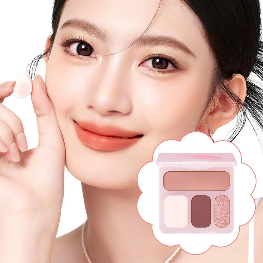 4 色ハイライトリペアマットファイングリッター総合パレットシャドウパレットメイクアップ顔鼻シルエットブライトニング J0O3