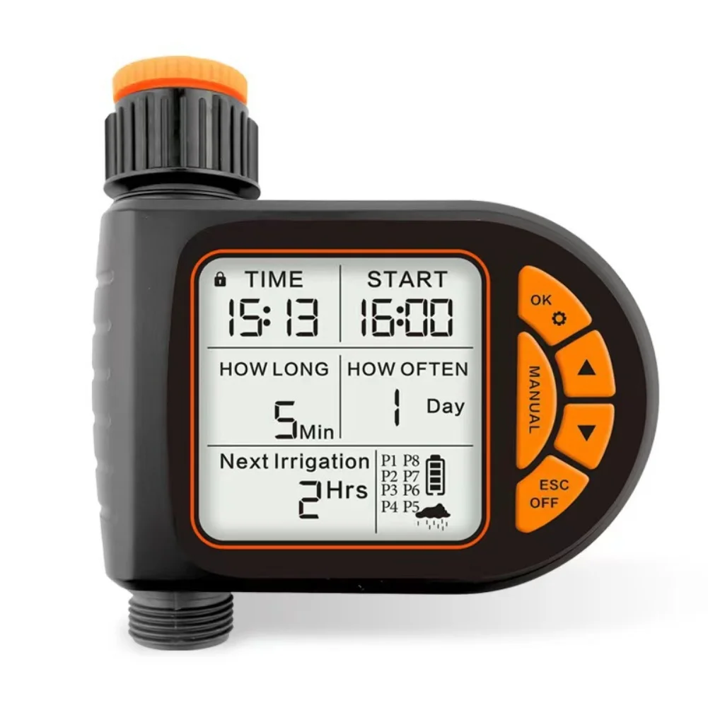 Automatic Water Timer for Sprinkler System with Rain Delay and User Friendly Interface for Scheduled Garden Watering
