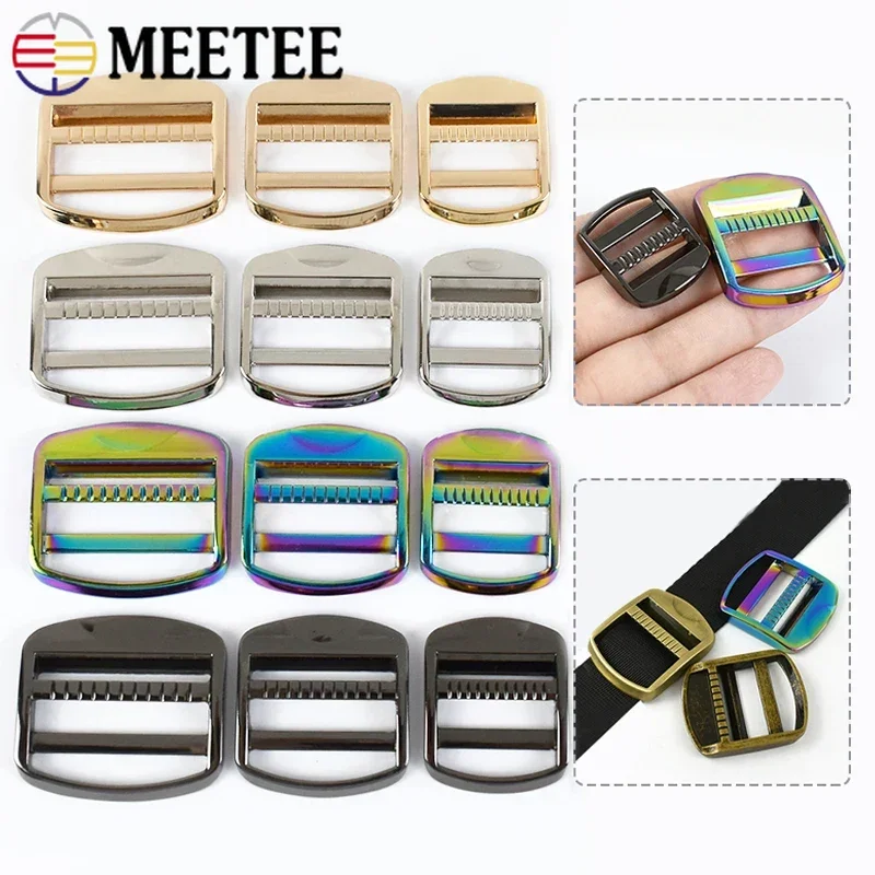 

2/4Pcs 19-50mm Metal Buckles Bag Strap Tri-Glide Slider Clasp Coat Belt Adjust Buckle Pet Collar Fastener Hardware Accessories