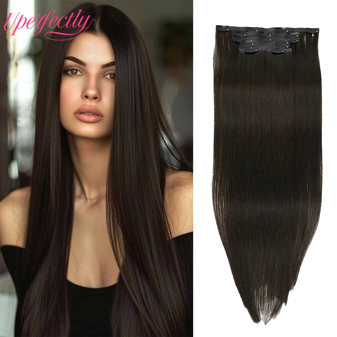 

Накладные человеческие волосы из искусственной кожи с зажимом, 12 А, класс 14-22 дюйма, бесшовные, мягкие, шелковистые, естественный вид, 9 цветов, легко носить для женщин