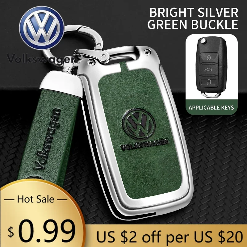 

For VW Volkswagen Jetta MK5 Golf Car Zinc Alloy Key Case Cover Car KeyChain Metal Key Shell For Volkswagen VW Polo Tiguan Golf 4