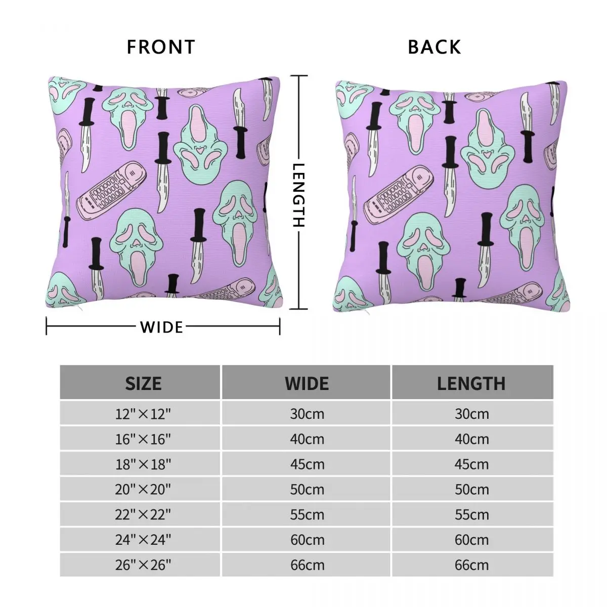 Scream Pillowcase Polyester Linen Velvet Pattern Zip Decor Throw Pillow Case Sofa Seater Cushion Cover