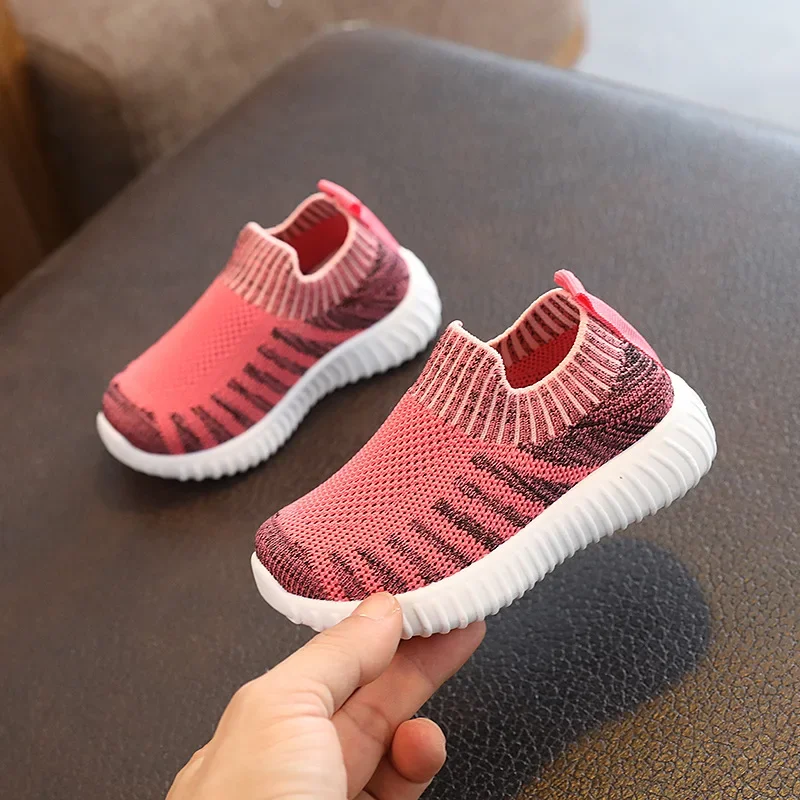 Kids Knitted Casual Shoes Sneakers for Boys Girls Slip-on Antislip Breathable Running Sports Shoes 2-8 Years Children Zapatos