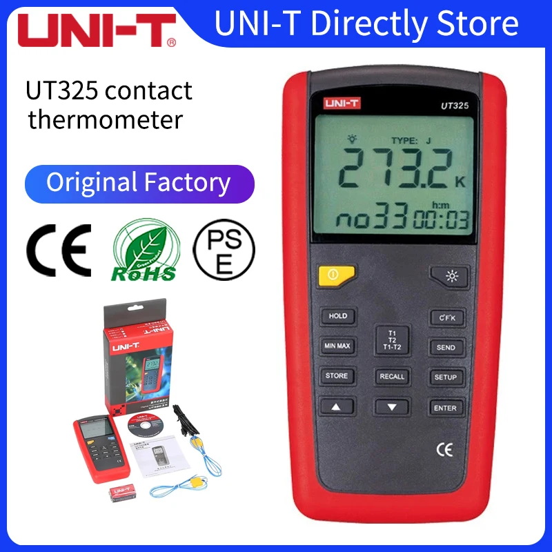 UNI-T UT325 Contact Type Termometers Range -200~1375 USB Interface Industrial Temperature Test Selection Type K.J.T.E.R.S.N