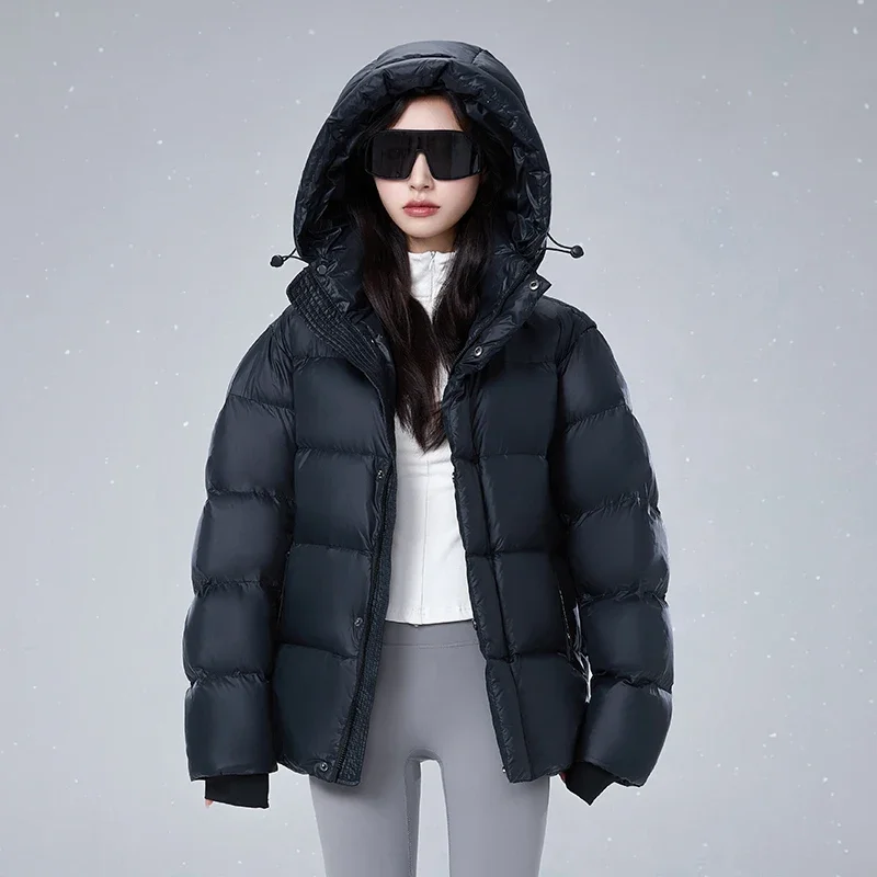 Women Casual Down Jacket Filled with 95% white Duck Down Warm Puffer Coat Outdoor Fashion Outerwear for Cold Weather Streetwear