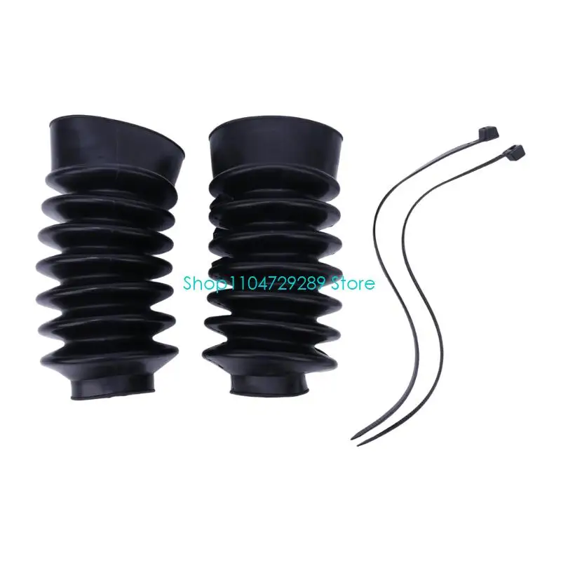 D8KE Suspension Dust Boot Pair with Black Plastic Bellows Construction, 2 Covers and 2 Cable Ties for 975 Motorcycle Maintenance