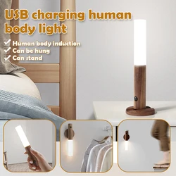 Auto Led Usb Magnetic Wood Wireless Night Light Corridors Porch Lights Pir Motion Sensor Wall Light Cabinet Lamp
