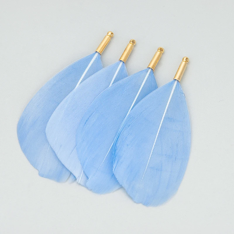 assoonas, MD74, Schmuckzubehör, Naturfeder, 18k vergoldet, Kupfer, handgefertigt, Schmuckherstellung, Anhänger, DIY-Anhänger, 10 Stück/Lot – Detail 9
