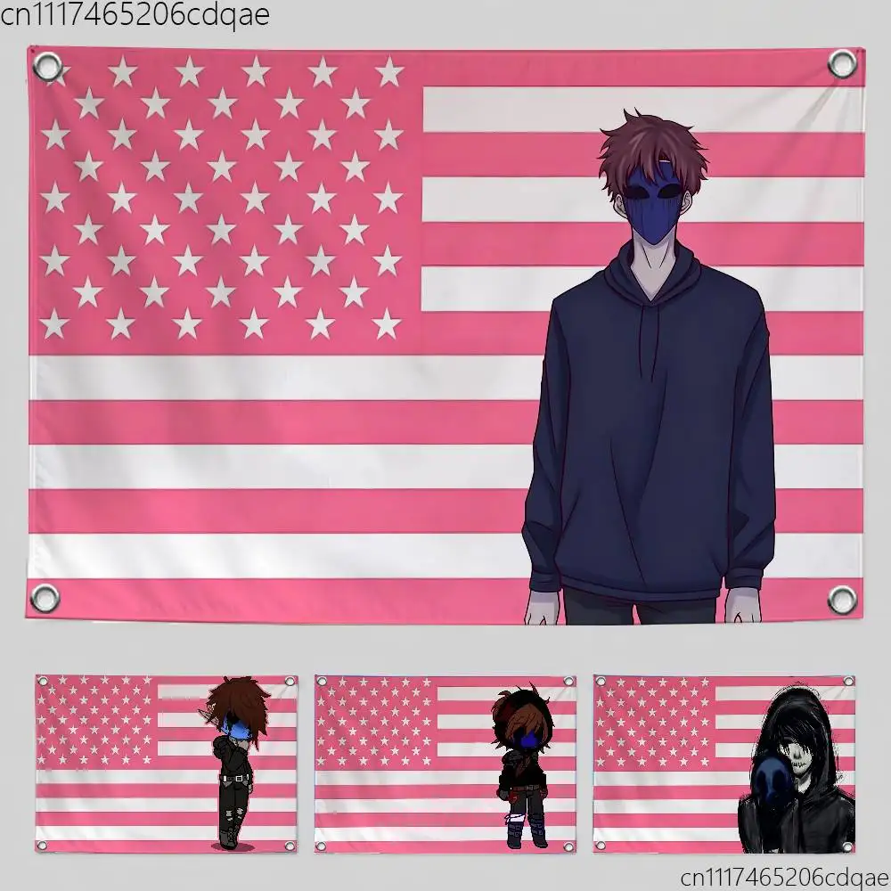 C‑Creepypasta Eyeless Jack Flags for Room Bedroom Home Outdoor Wall Hanging Concert Print Art Banner