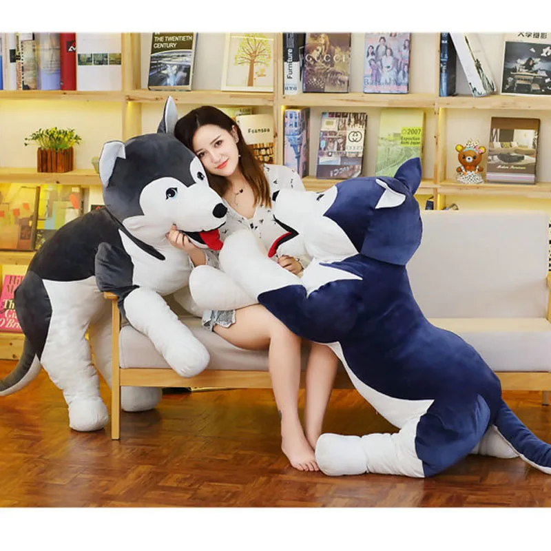 

1pc 60/90cm Giant Husky Plush Toys Stuffed Soft Animal Simulation Husky Dog Dolls Pillow for Baby Kids Birthday Xmas Gift