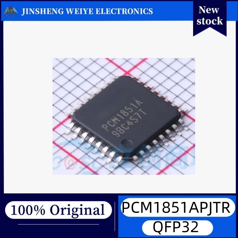1/5 pieces PCM1851APJTR PCM1851A TQFP32 Stereo Audio ADC Chip New Original Stock