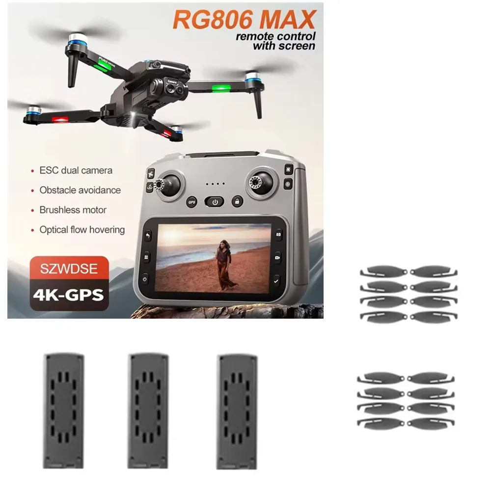 

RG806MAX Drone Accessories 3.7V 1800mAh / Propeller Maple Leaf / For RG806 MAX Drone RG806 MAX Battery Spare Parts