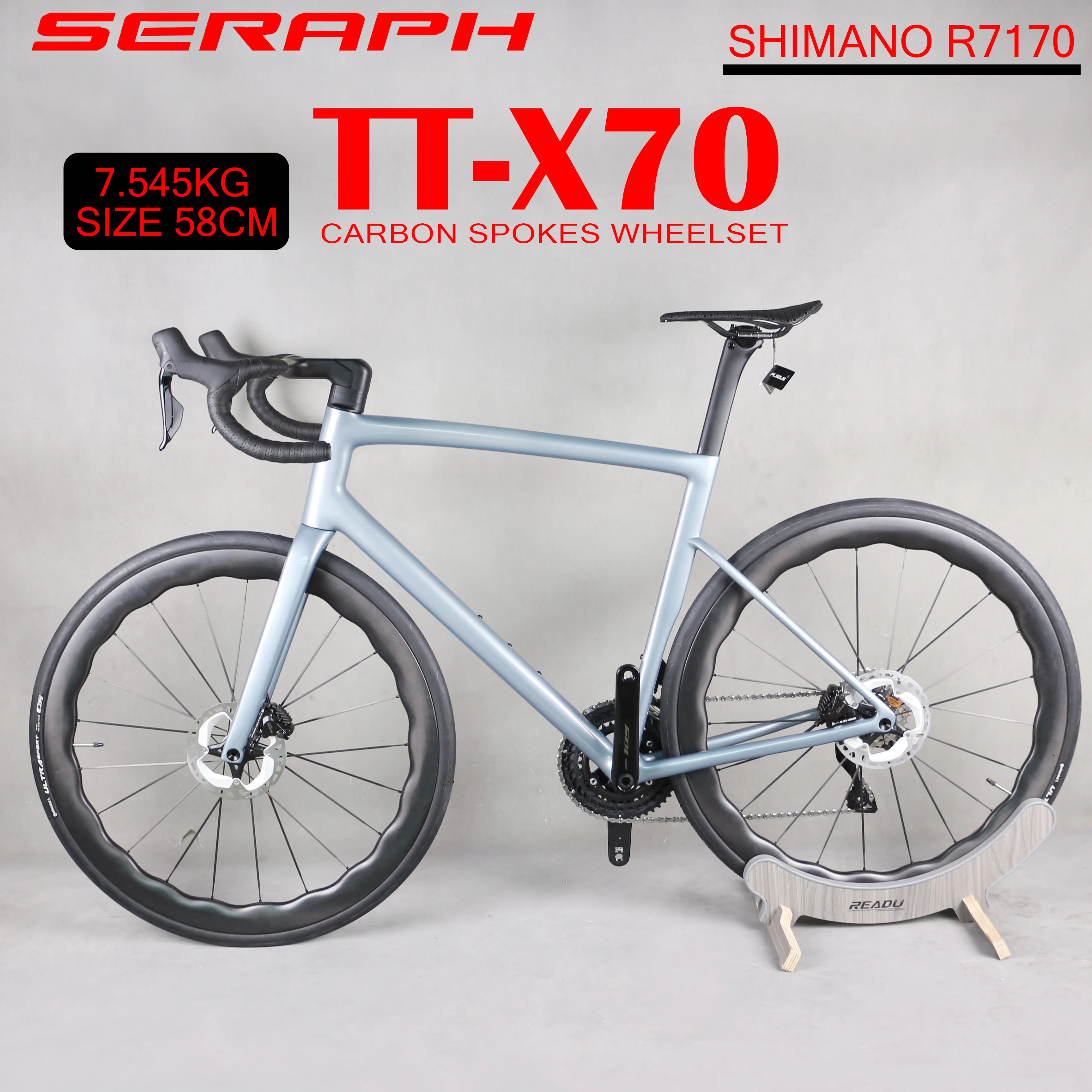 

UDH hanger full bike R7170 chameleon white color Full Internal Cable Disc Road bike Di2 Groupset Complete Bicycle