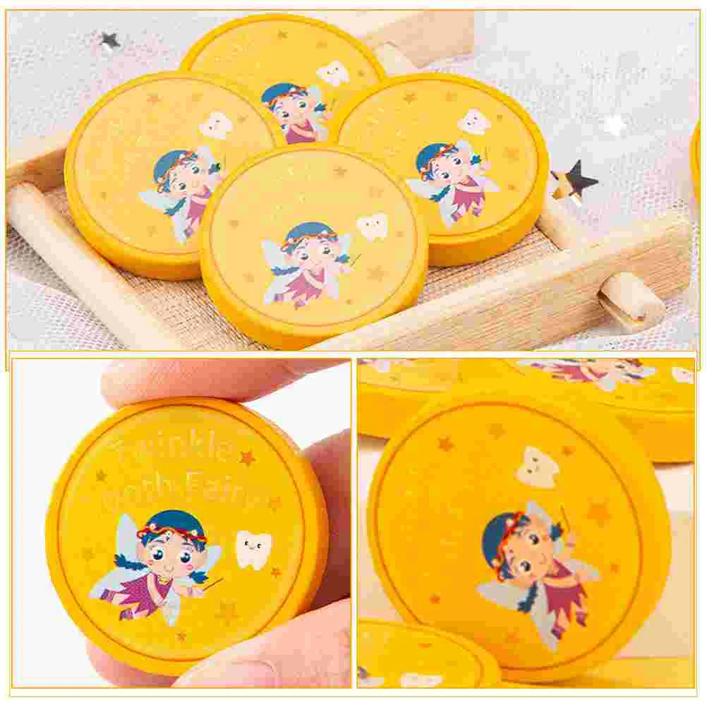 20 Pcs Tooth Coin Tooth-fairy Gifts Toy Kid Souvenir Commemorative Wood Medal