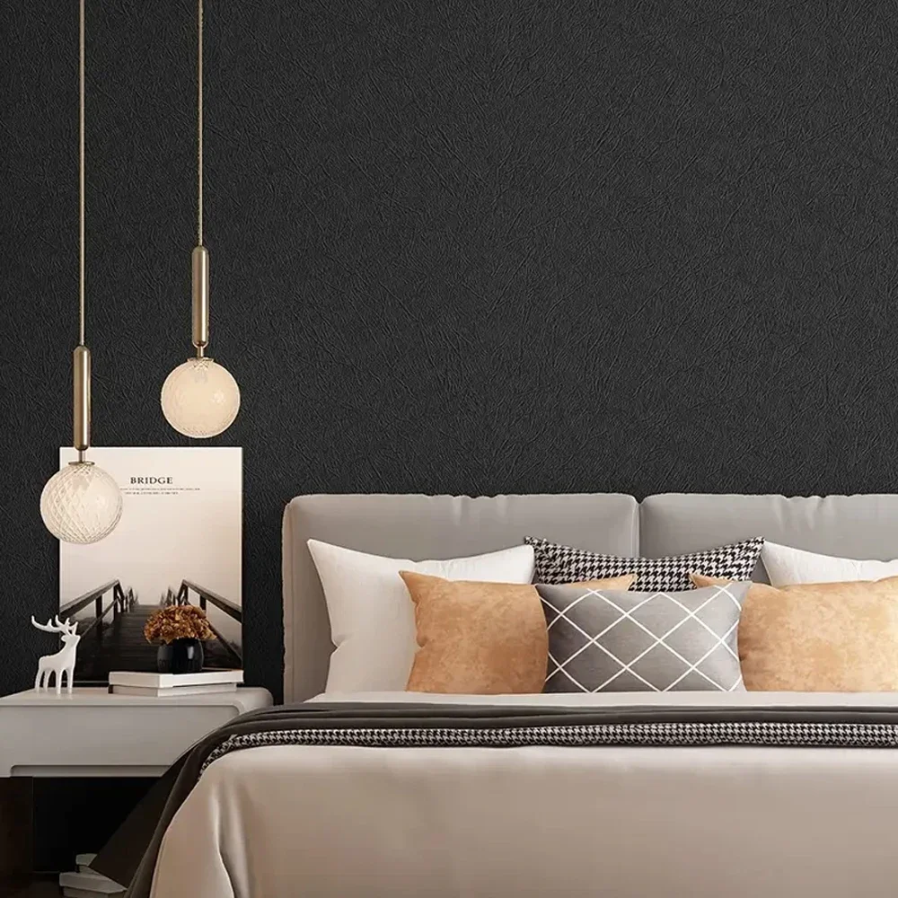 Black Silk Contact Paper, Home Decor, Paper Textured Self-Adhesive Wallpaper For Cabinet Table Chair Room Backdrop Renovation