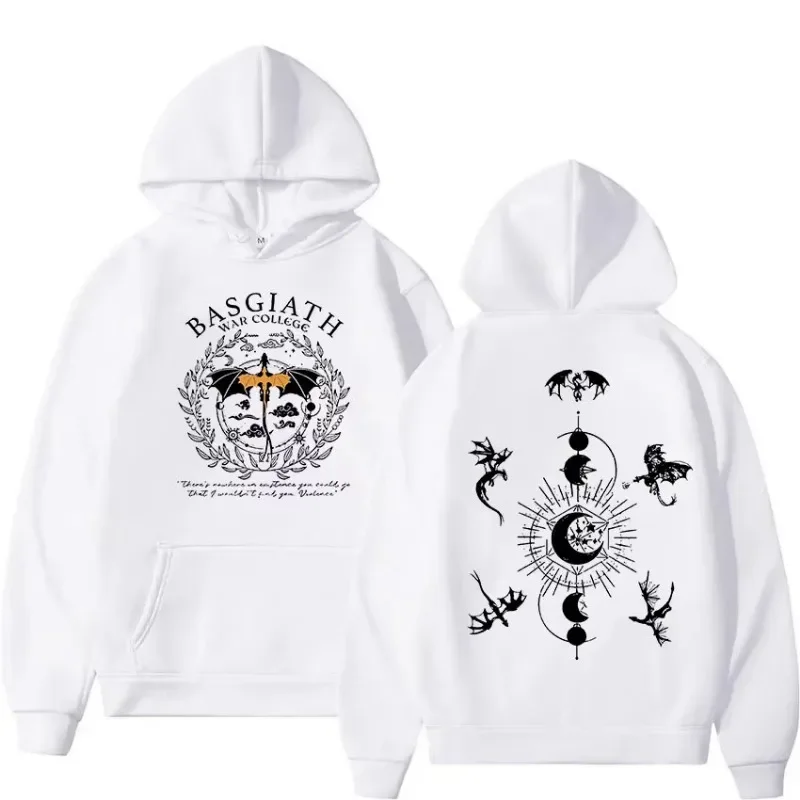 

Basgiath War College Hoodie Fourth Wing Dragon Rider Hip Hop Casual Unisex Autumn Winter Fleece Streetwear Tops Sudaderas