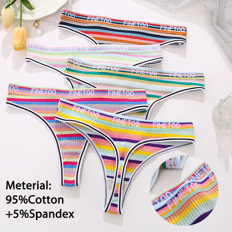 2/3PCS Cotton G-string Panties Women Underwear Women Sexy Female Underpants Thong Comfortable Colorful Pantys Lingerie M-XL