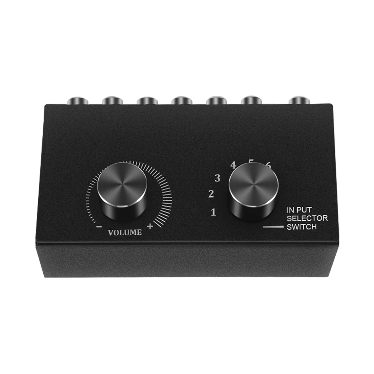 Commutateur audio stéréo L / R avec bouton muet, répartiteur audio portable RCA, 6 en 1