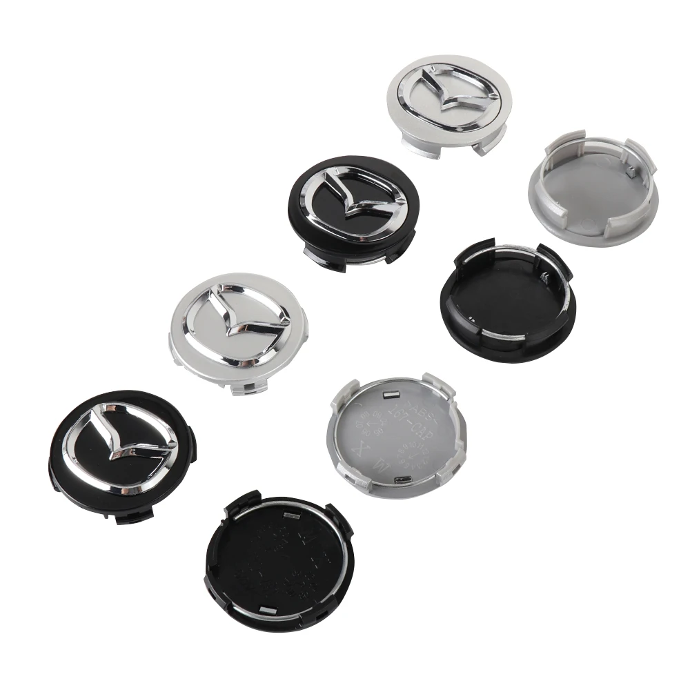 4PCS 56mm Car Wheel Center Cap Hub Covers Auto Emblem Decoration Accessories For Mazda Demio MPS MS 626 RX7 RX8 MX3 Axela Atenza