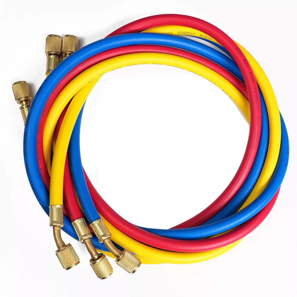 

1/4" SAE 60" AC Charging Hoses Tube Refrigeration R134a Air Conditioning 2500PSI