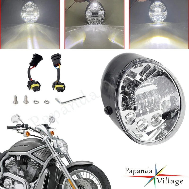 Motorcycle DRL Headlight LED Hi/Lo Headlamp For Harley Night Rod VRSCD 06-08 Special VRSCDX 2007-2017 Street Rod VRSCR 2006-2007