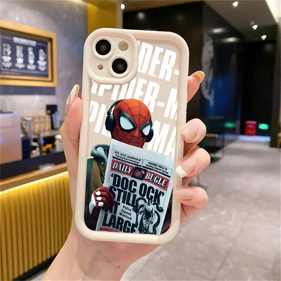 Case For Apple iPhone 11 15 16 Pro Max 14 Plus 13 12 Shockproof Protective Shell Silicone Funda Phone Cover Spider Man Marvel