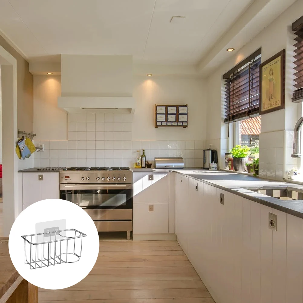 

1Pcs Stainless Steel Hanging Sink Organizer Basket Kitchen Storage Basket Sponge Brush Holder Drain Rack for Kitchen and