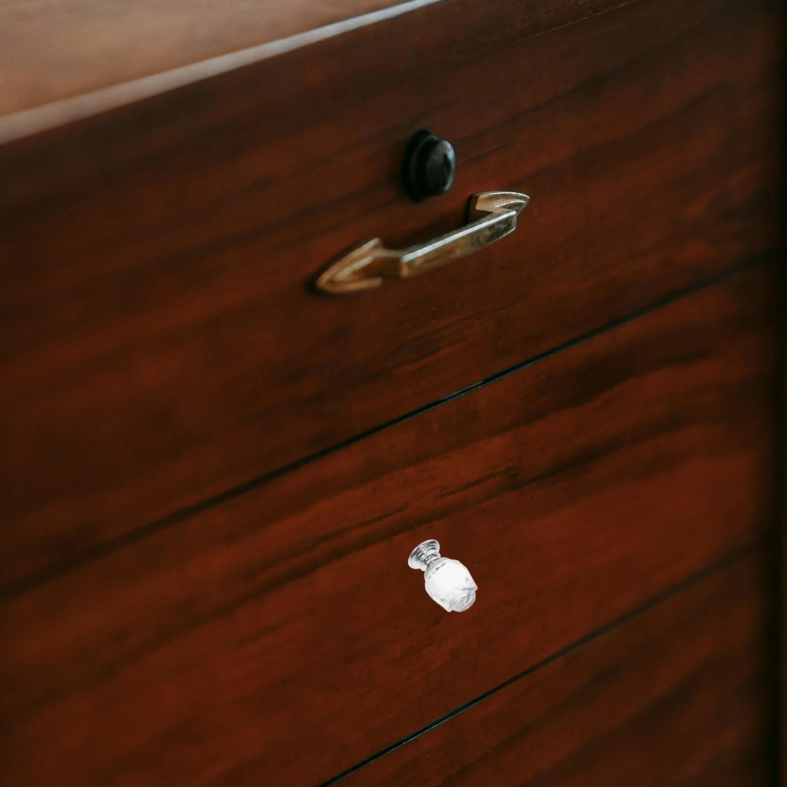 

2Pcs Crystal Drawer Knobs Small Single Hole Pull Handles Vintage Flower Cabinet Pulls Closet Wardrobe Door Hardware