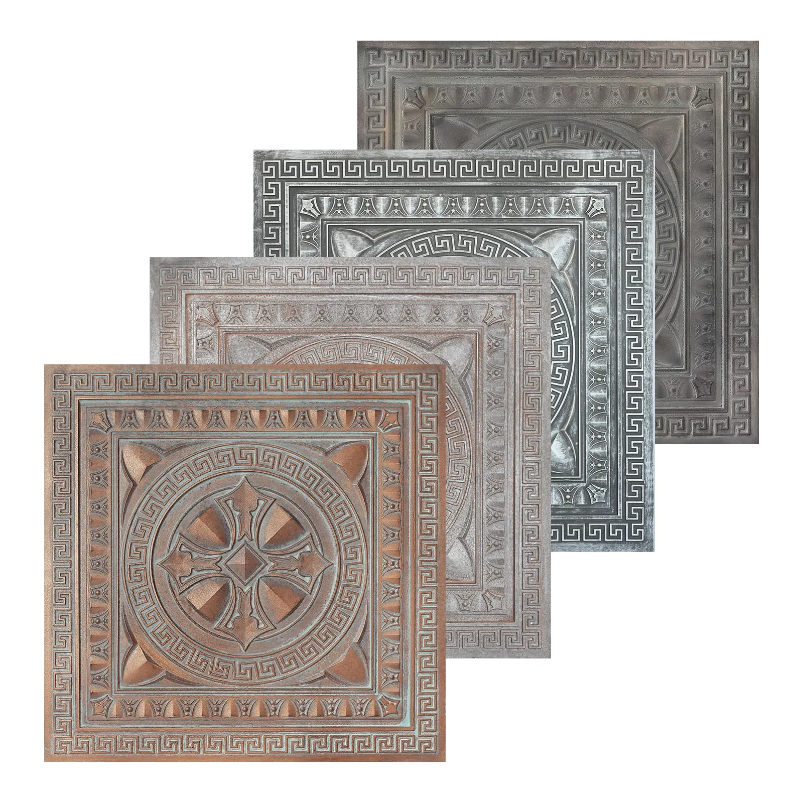 10pcs PL01 Model 3D Embossed Vinyl Ceiling Tiles Paint Finish Wear Art Wall Board for Cafe Decor