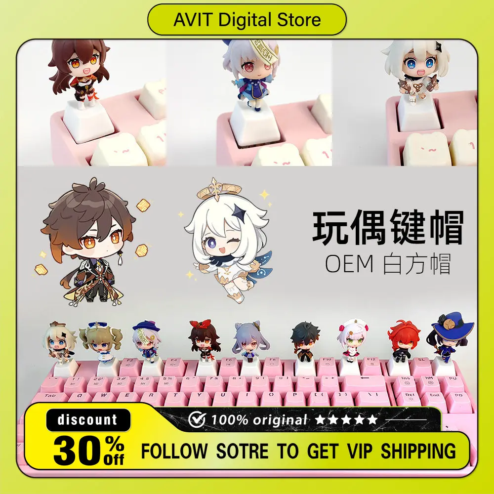 

Genshin Impact Amber Diluc Ragnvindr Keyboard Keycap for DIY Backlit Keycaps for Pc Gaming Classic Key Cap Suit Suit ESC Gifts