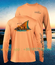Shallow Tails Fishing Shirt Summer Long Sleeve Quick Dry Breathable Fishing Sports Clothes Anti-UV Fishing Performance Shirts