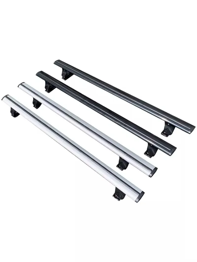 Car roof universal luggage rack crossbar loaded aluminum alloy travel rack SUV pull rod   a pair  no punching.