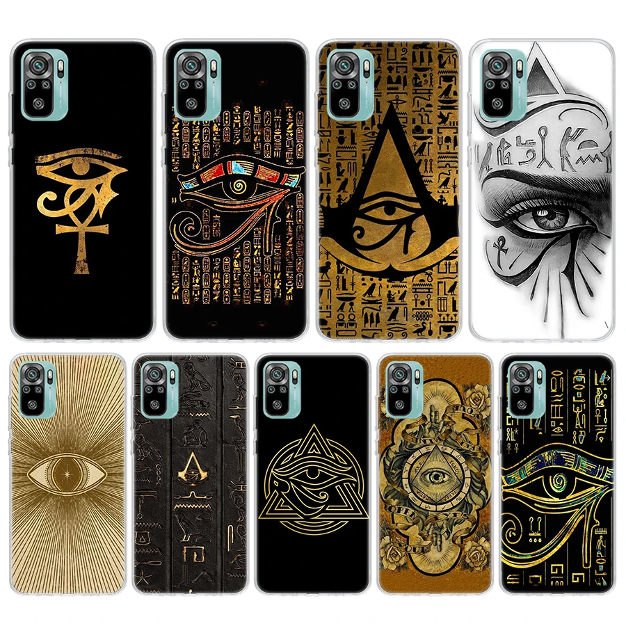 Sacred Eye of Horus Egypt Fresco Soft Phone Case For Xiaomi Redmi Note 12 12S 13 11 11S 10 Pro 10S 11T 9 9S 8T 8 11E Plus 12T Pa