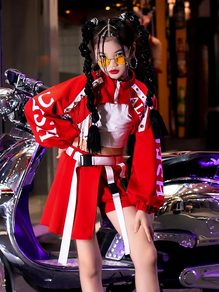 أطفال ملابس وسيم باردة الفتيات عرض رقص الجاز زي نموذج المنصة K-PoP ملابس أطفال شارع الرقص الهيب هوب المد زي