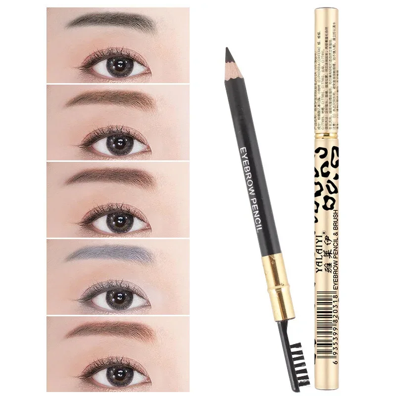 6 Color Leopard Eyebrow Pencil Waterproof Longlasting Make Up Tool Maquiagem Eyebrow Pencil & Brush Eye Brow Eyel Makeup Tools