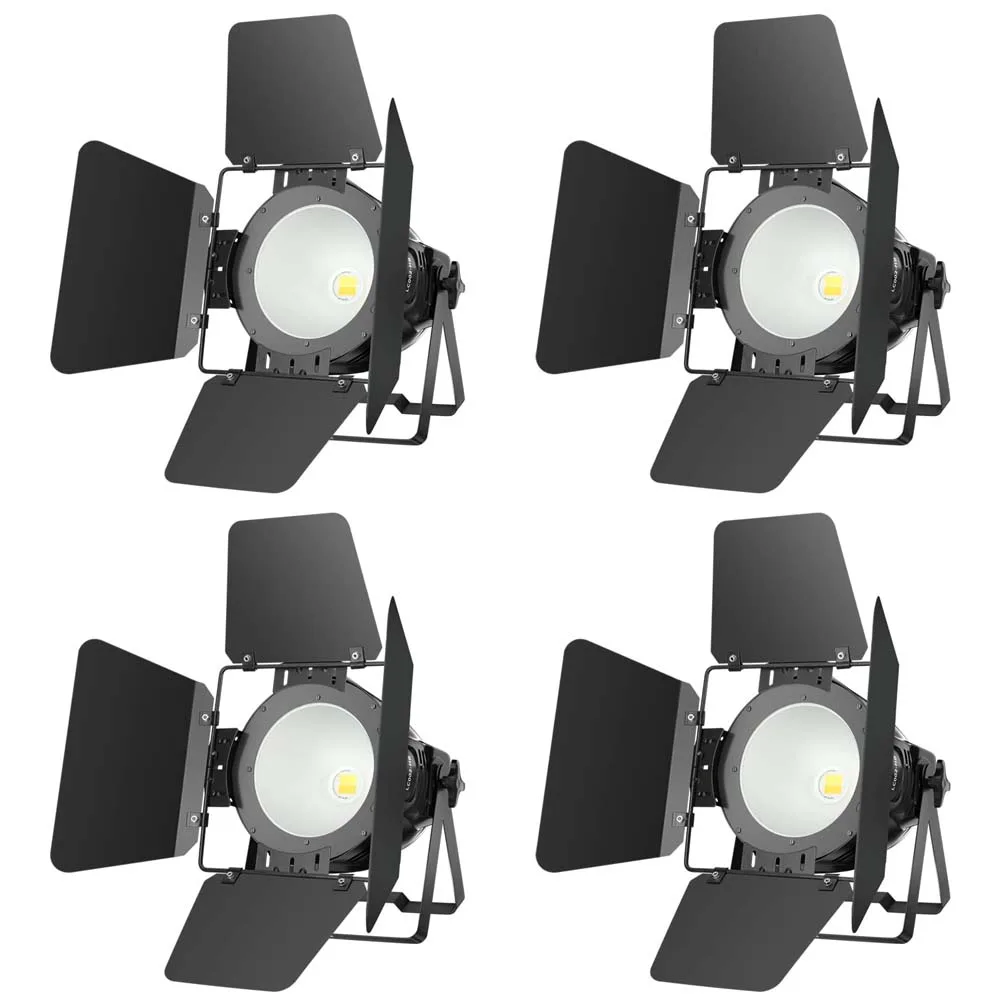 Big Dipper Party Lighting 200W Stage Light Warm&Cold White with Barn Door DMX&Master-slave for Concert Culb Bars LC002-HB 4pcs