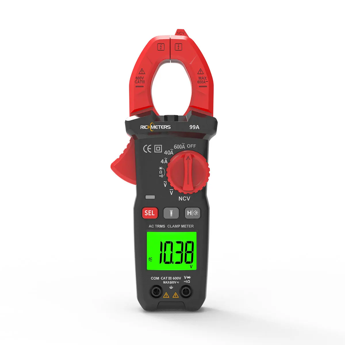 RICHMETERS RM99A Digital Clamp Meter 4000 Counts Flash Light Back Light Ampere Current Clamp ELECTRICAL