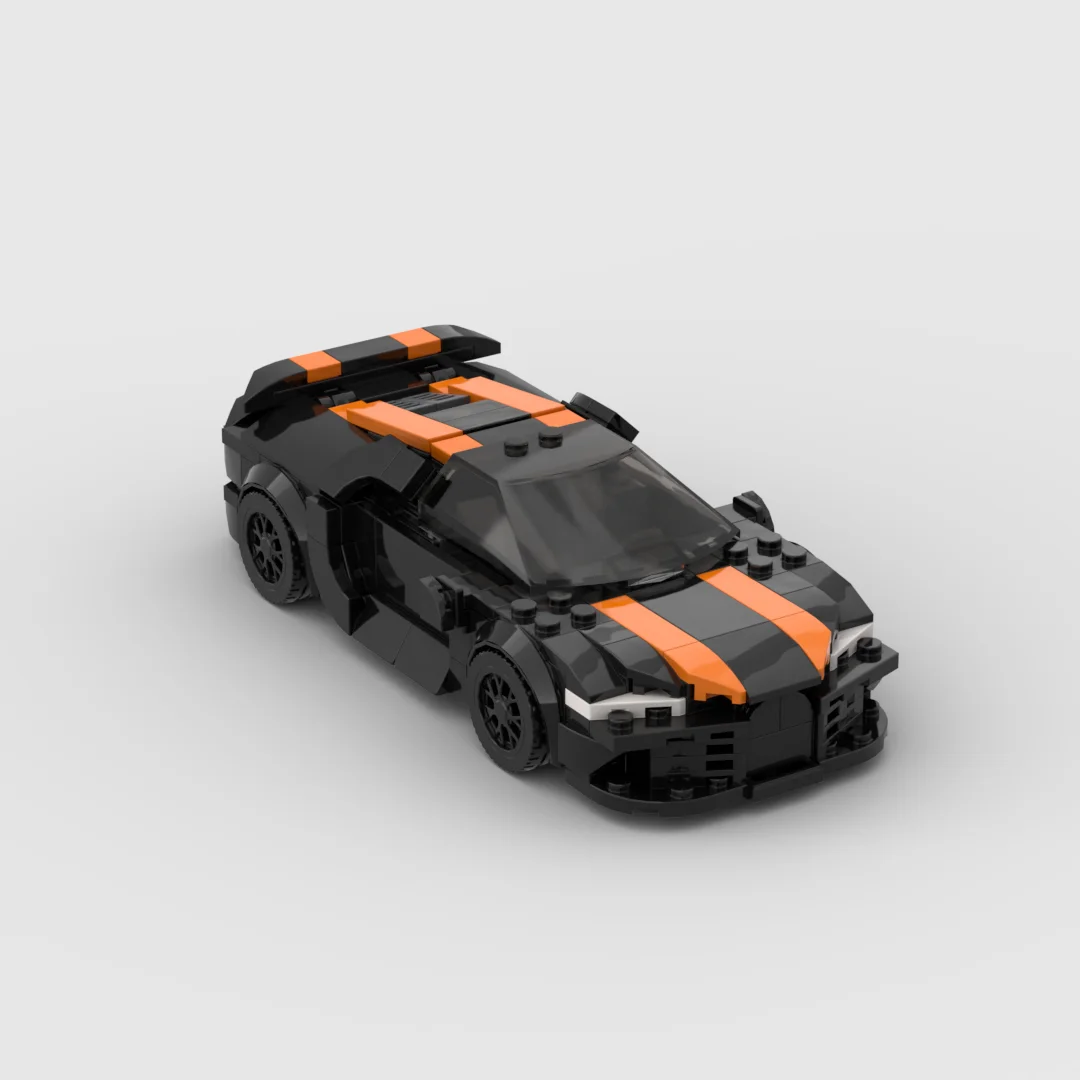 MOC Chiron Style Super Sports Hypercar 344PCS 8 Stud Wide Small Bricks Building Blocks Model Speed Series Assembly Toy Gift view 2