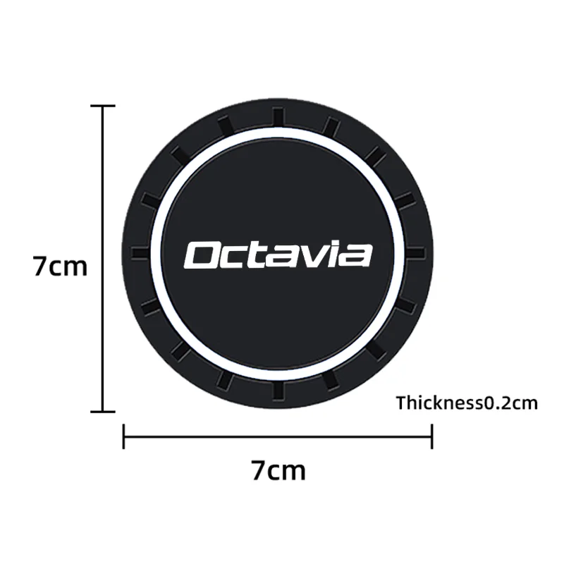 2pcs Car Cup Holder Anti Slip Insert Coasters Pad For Skoda Octavia 2 3 RS VRS Tour A7 A5 2015-2017 Emblem Roomster Silicone Mat