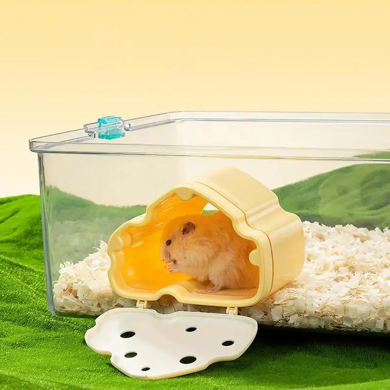 Hamster Hides Cute Magnetic Chinchilla House Cheese Hamster Hide Visible Gerbil House Small Animal Habitat Hamster Cage