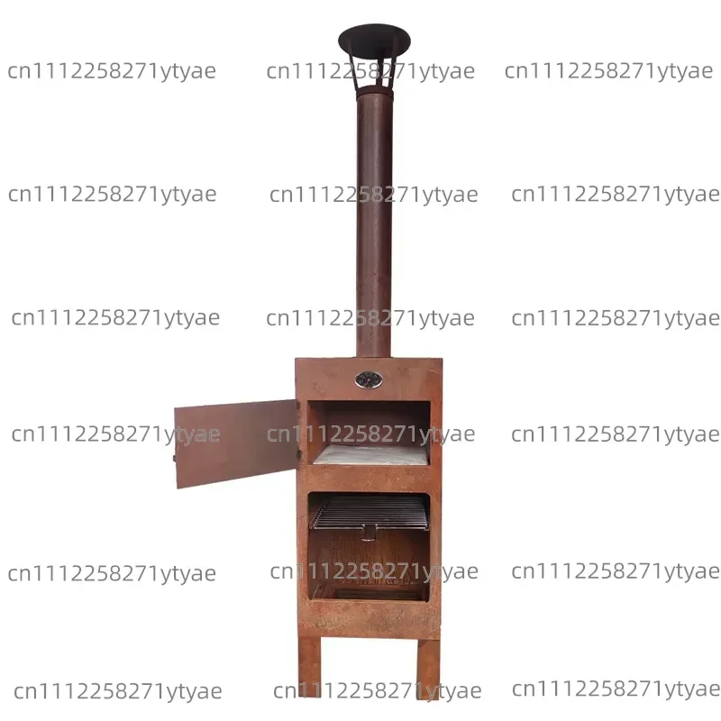 Tall Pizza Oven, Weathering Steel Wood Fire Pizza Oven for Backyard