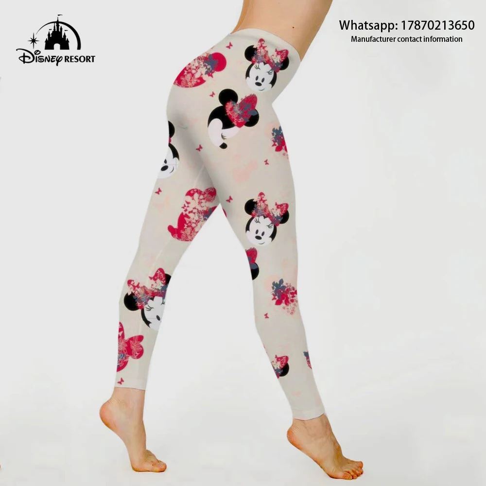 Damskie siłownia joga bezszwowe spodnie Activewear Stretch wysokiej talii ćwiczenia treningowe Fitness legginsy spodnie dresowe Disney markowe