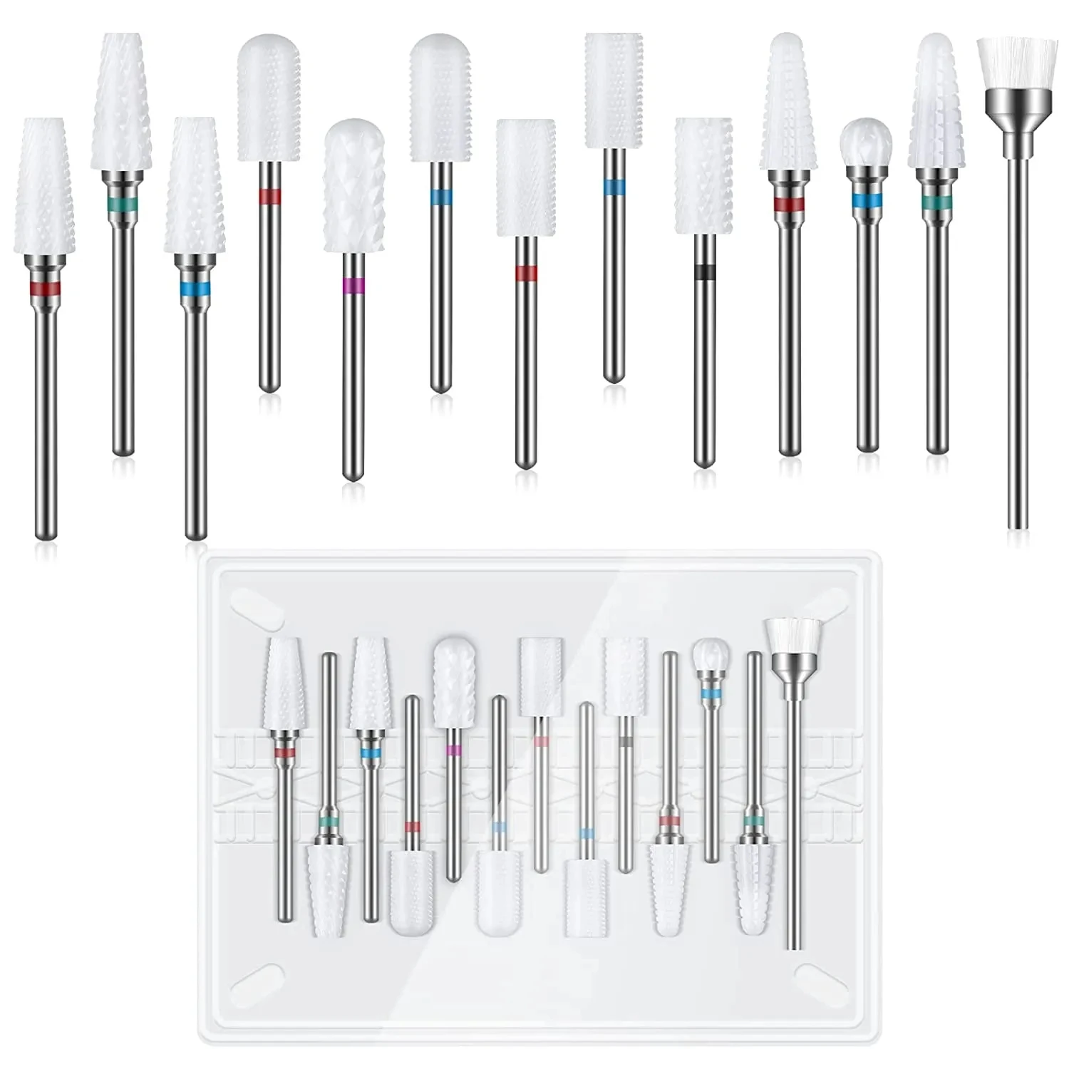 13-teiliges Fräser-Set für Nagellackkopf, verwendet für die Nagelschönheit, Entgratungsgel für abgestorbene Haut, Zubehör für automatische Poliermaschinen