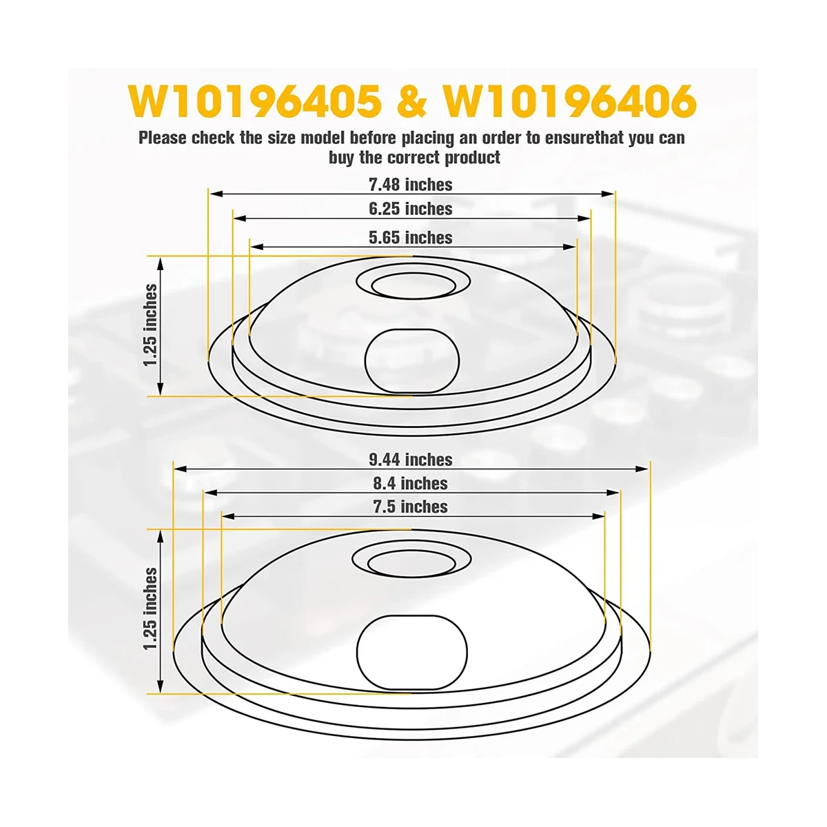 Kit padella antigoccia, sostituzione universale delle ciotole antigoccia del bruciatore cromato per Whirlpool Kitchen Aid Range W10278125 W10196405