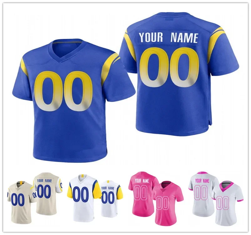 

Custom Los Angeles Men Women Youth Football Jersey #9 Matthew Stafford #10 Cooper Kupp #17 Puka Nacua #22 Blake Corum