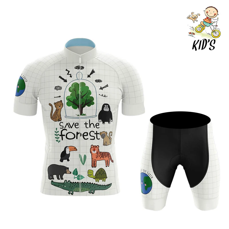 2023 Kids Cartoon Cycling Jersey Set Summer Boys Girls Quick-dry Bike Clothes Road Bicycle Suit MTB Children Wear Ropa Ciclismo