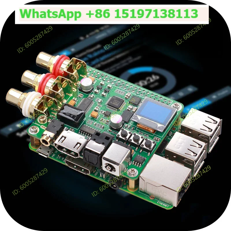 Suitable for Raspberry Pi DAC audio decoding board hifi fever, expansion board, coaxial fiber I2S analog 3B + 4B digital